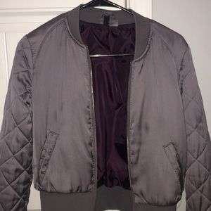 Purple/silver/grey Luxury bomber jacket